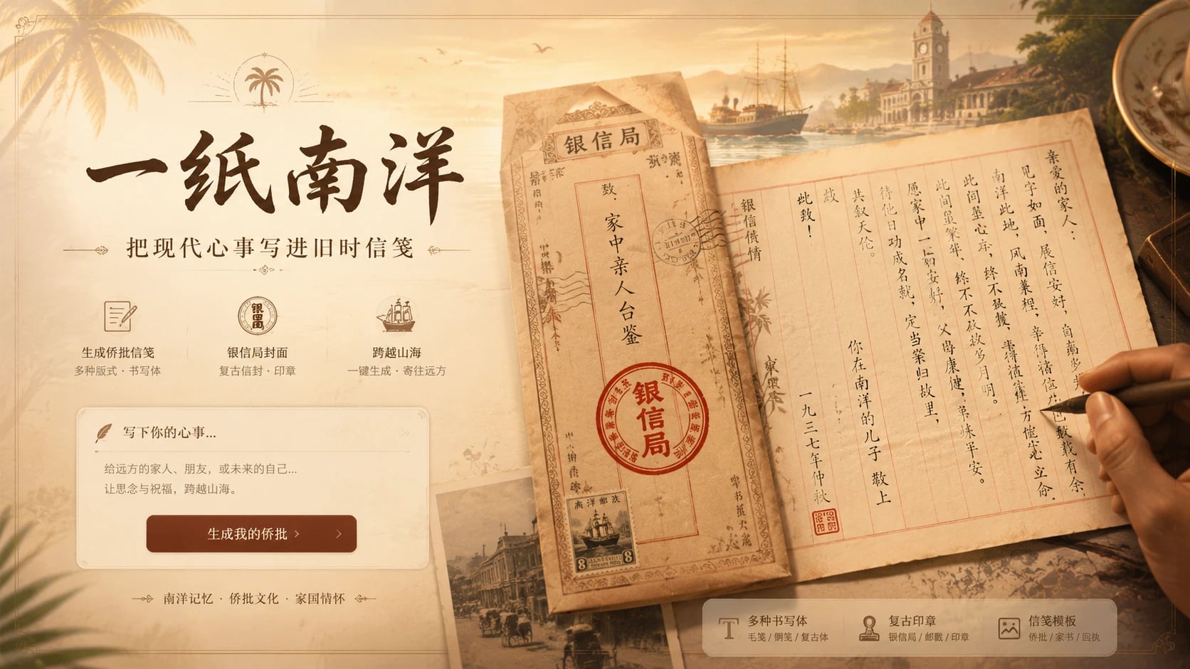 「一纸南洋」--侨批生成器 cover